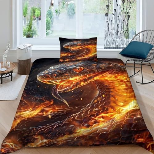 Parure de lit serpent or 135x200 pour remplacer le linge de lit usé