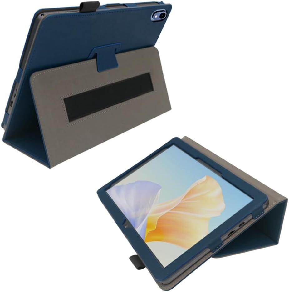 Compatible with onn 7-inch Tablet case, Full Coverage Ultra Slim PU Leather Cover Case Folding Stand Cover Protective Tablet Cover with Hand Strap Magnet (Dark Blue)
