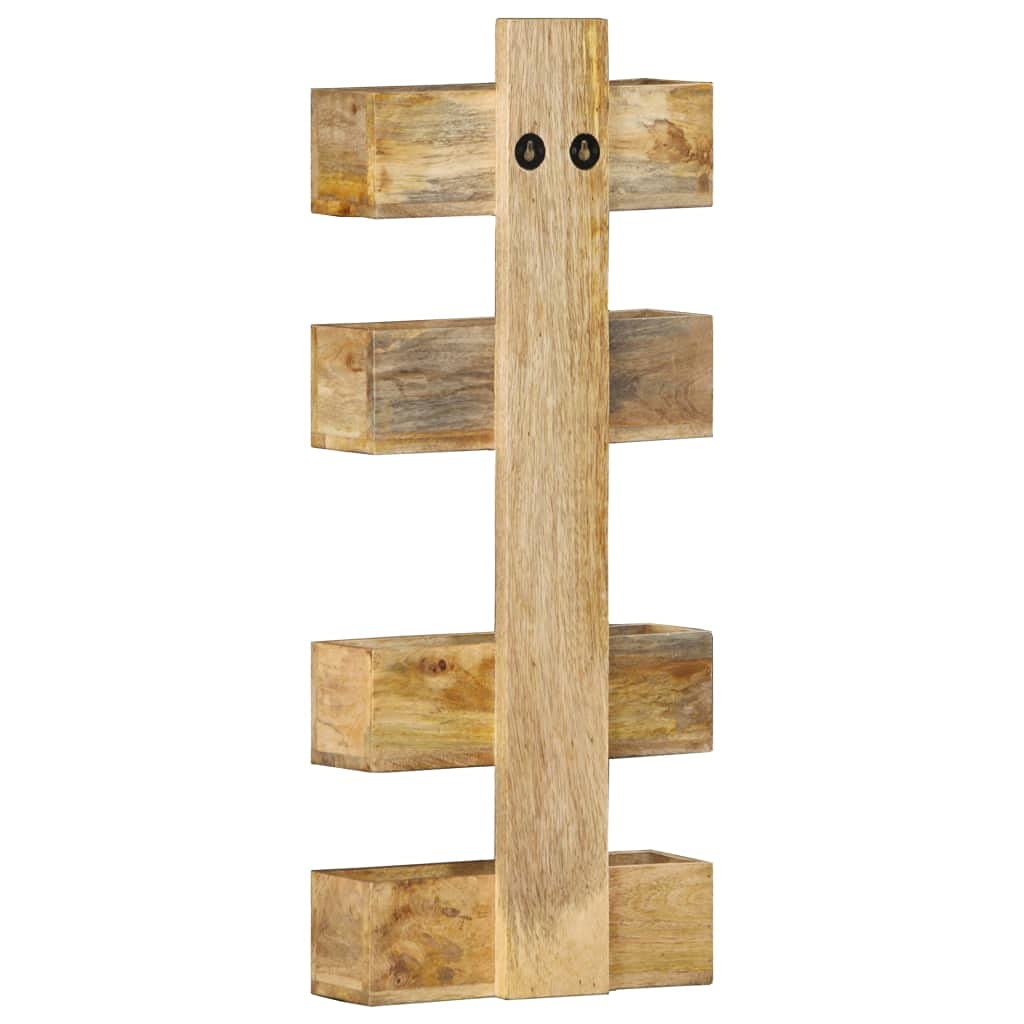 Portariviste da parete, 30 x 11 x 72 cm, legno massello mango, libreria, scaffalatura indipendente, divisorio, per ufficio, soggiorno, camera da letto, scaffale decorativo