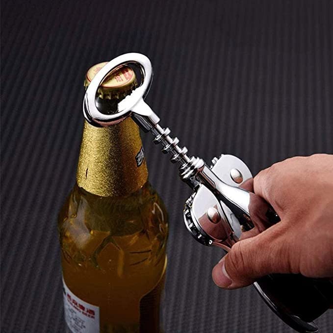 Cavatappi Multifunzione per Bottiglie di Vino di Sandalwood, Tutto in Uno, Il Preferito di Sommelier, camerieri e Barman.
