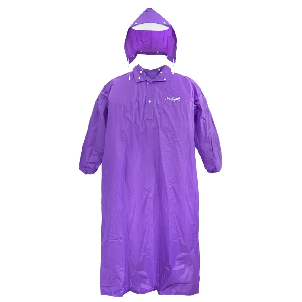 Crocodile PVC Reusable Raincoat Poncho Unisex adult for outdoor, camping (US, Alpha, One Size, Regular, Regular, 1, purple)