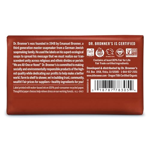 image for Dr. Bronner's - Pure-Castile Bar Soap (Eucalyptus, 5 ounce) - Made wit