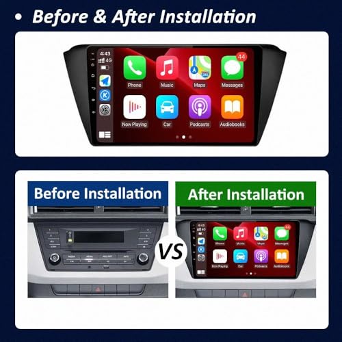 Radio coche Bluetooth 2G+32G para Skoda Fabia 2014-2019 con cámara 2