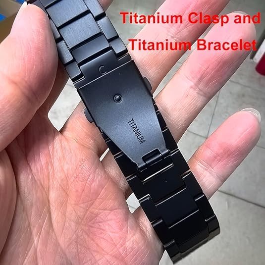 LDFAS for Galaxy Watch 8 Classic Band 47mm,(2025) Titanium Metal Replacement Strap for Men and Women Compatible for Samsung Galaxy Watch 8 Band, Black