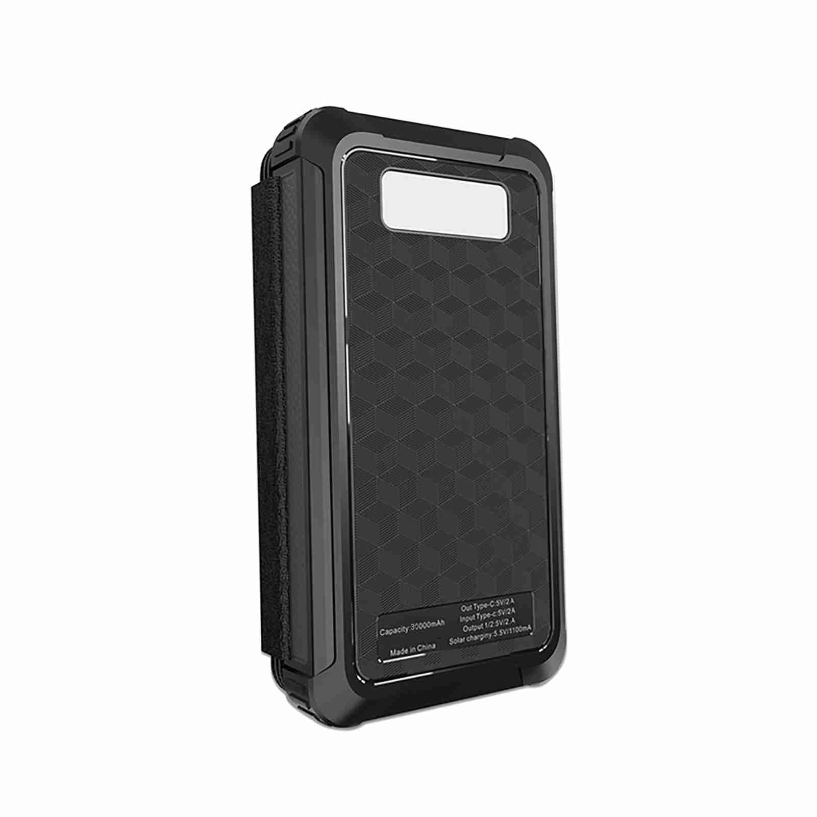 Fdit Caricabatterie Solare Portatile Power Bank 30000mAh Comodo Power Bank Pieghevole Resistente Agli Urti per attività All'aperto, Dimensioni 161 X 83 X 32 Mm