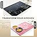 Electric Stove Top Cover Protector – Christmas Kitchen Decor Pink Glitter Glass Flat Top Stove Mat Oven Induction Cooktop Mat for Ceramic Countertop Mats Heat-Resistant Dish Drying Mat