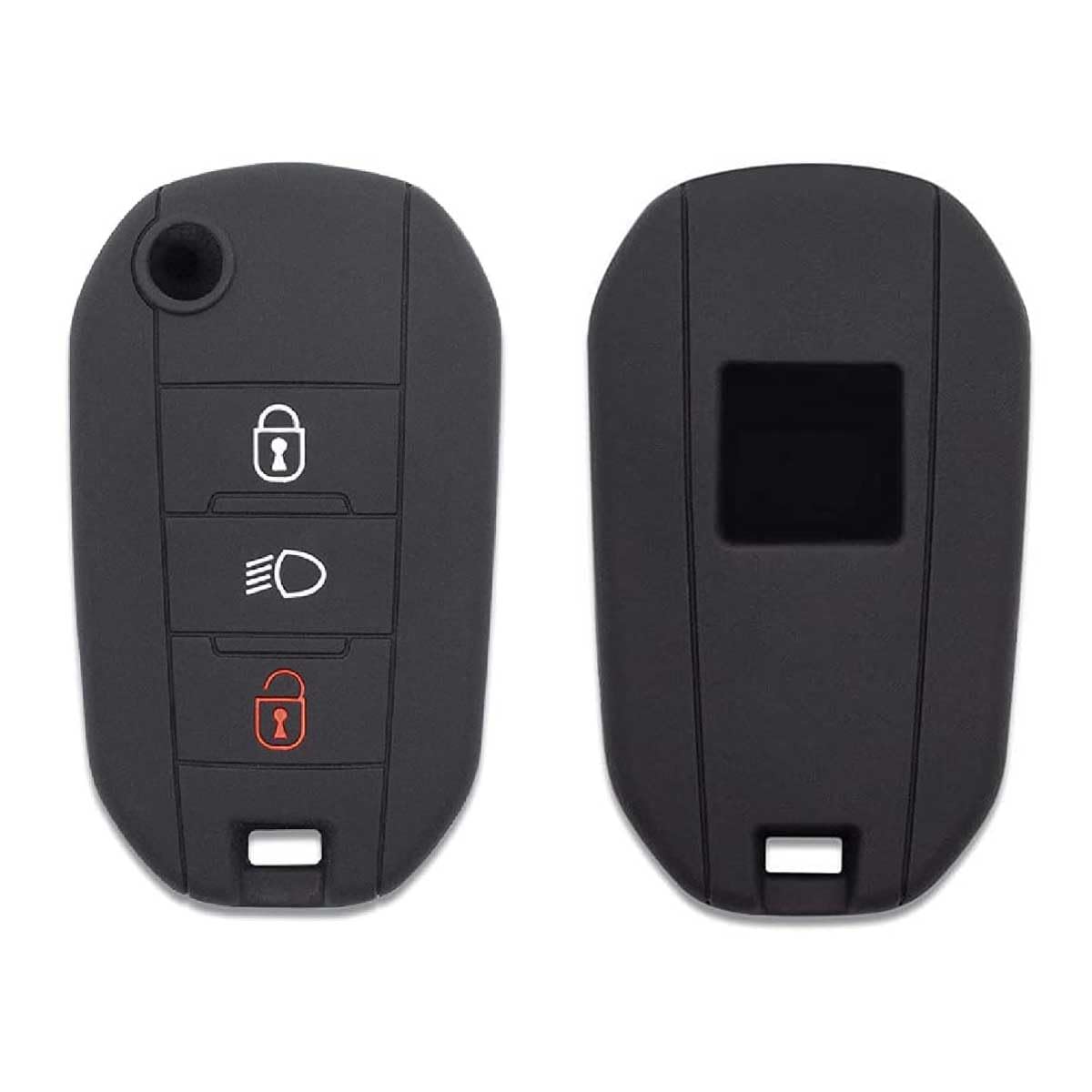 Silicone Key Cover Compatible with Citroen Cactus C3 C4 C5 C6 C8 DS3 DS4 DS5 Picasso Xsara Peugeot 208 301 308 408 508 2008 3008 5008 Nero