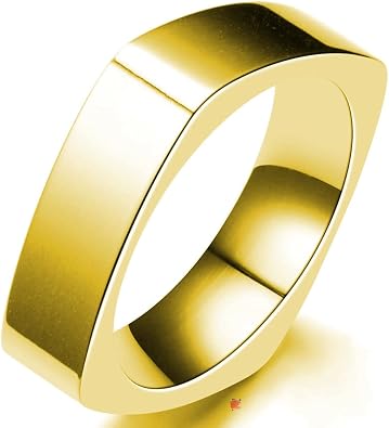 Jude Jewelers Stainless Steel Square Shaped Classic Simple Plain Wedding Band Ring