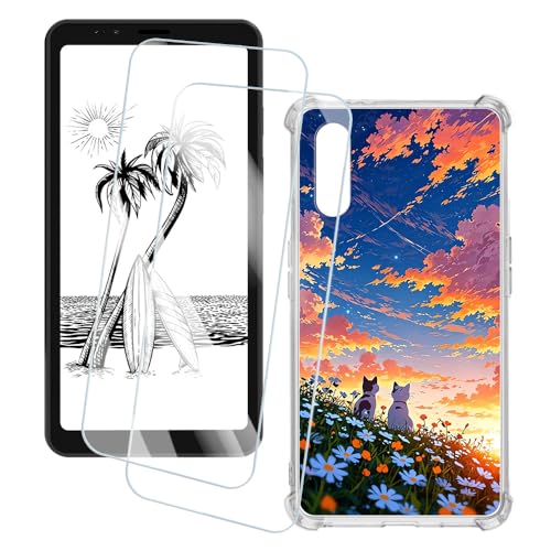 OAGELIM 2�Z�b�g �X�N���[���v���e�N�^�[ + �P�[�X Bigme HiBreak Plus 4G (6.13 �C���`) �Ƃ̌݊������� �A�[�e�B�X�e�B�b�N�J�X�^���v�����g�J�o�[�Ƌ����K���X�t�B���� �X�N���b�`�h�~ (�L)