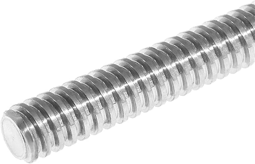 1pcs 3D Printer Parts T8 Lead Screw, Lead 4mm Pitch 2mm Length 100mm -1000mm Stainless Steel Trapezoidal Screws with Brass Nut (Color : Lead 4mm, Size : 500mm)