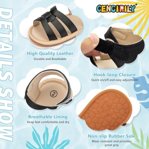 Image of CENCIRILY Infant Baby Girls Boys Sandals Summer Beach Outdoor Bowknot Soft Rubber Sole Toddler Princess Dress Flats Walking Shoes