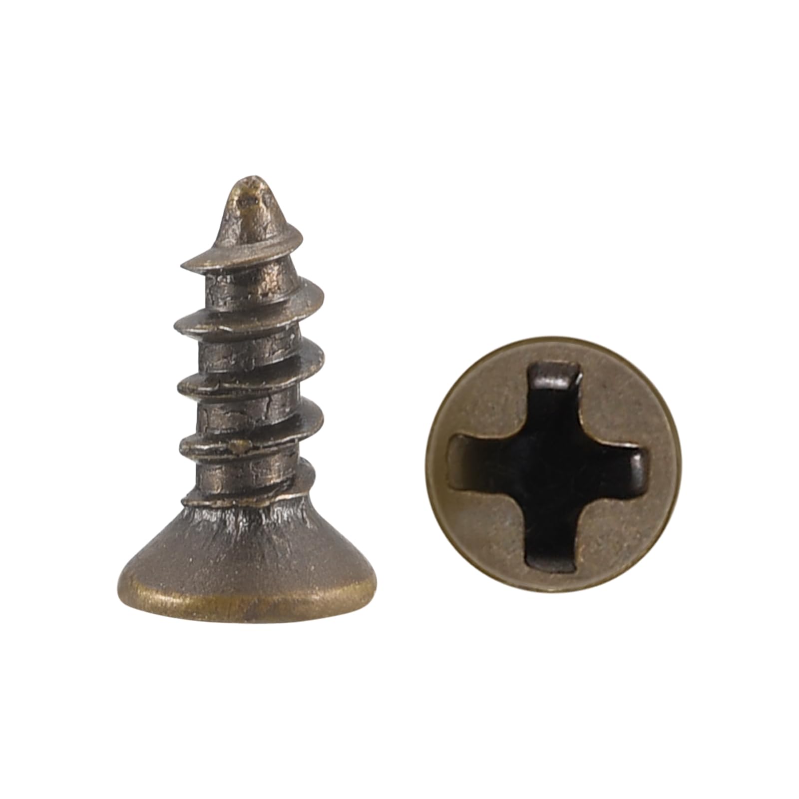 METALLIXITY Countersunk Phillips Wood Screws (ST2x6mm) 500Pcs, Carbon Steel Coarse Thread Phillips Drive Flat Head Wood Screws - for Furniture Installation Repair, Bronze — image 1