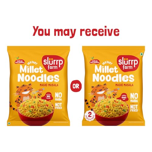 Image of Slurrp Farm No Maida, No MSG Instant Noodles | Magic Masala | Not Fried, Millet Noodles, 60g