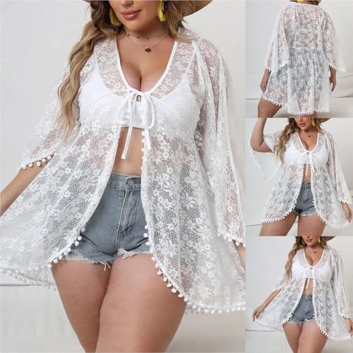 Ropa de playa con protección solar activa y encaje elegante para mujer 4