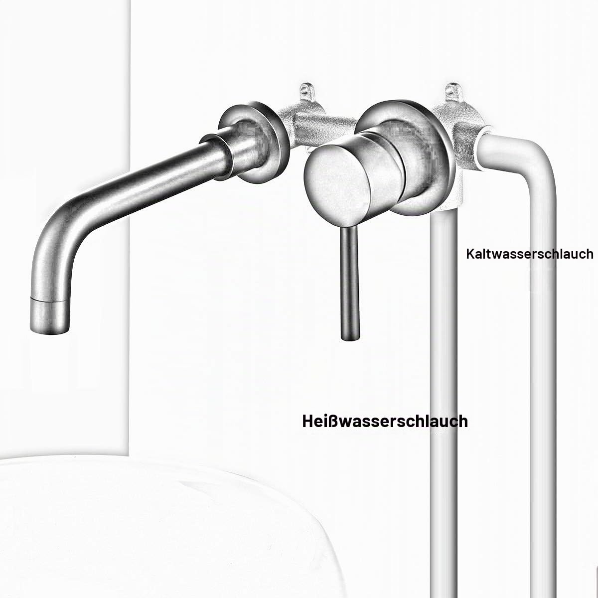 Einhandmischer Wasserhahn Wand Waschtischarmaturen für Bad (Schwarz)