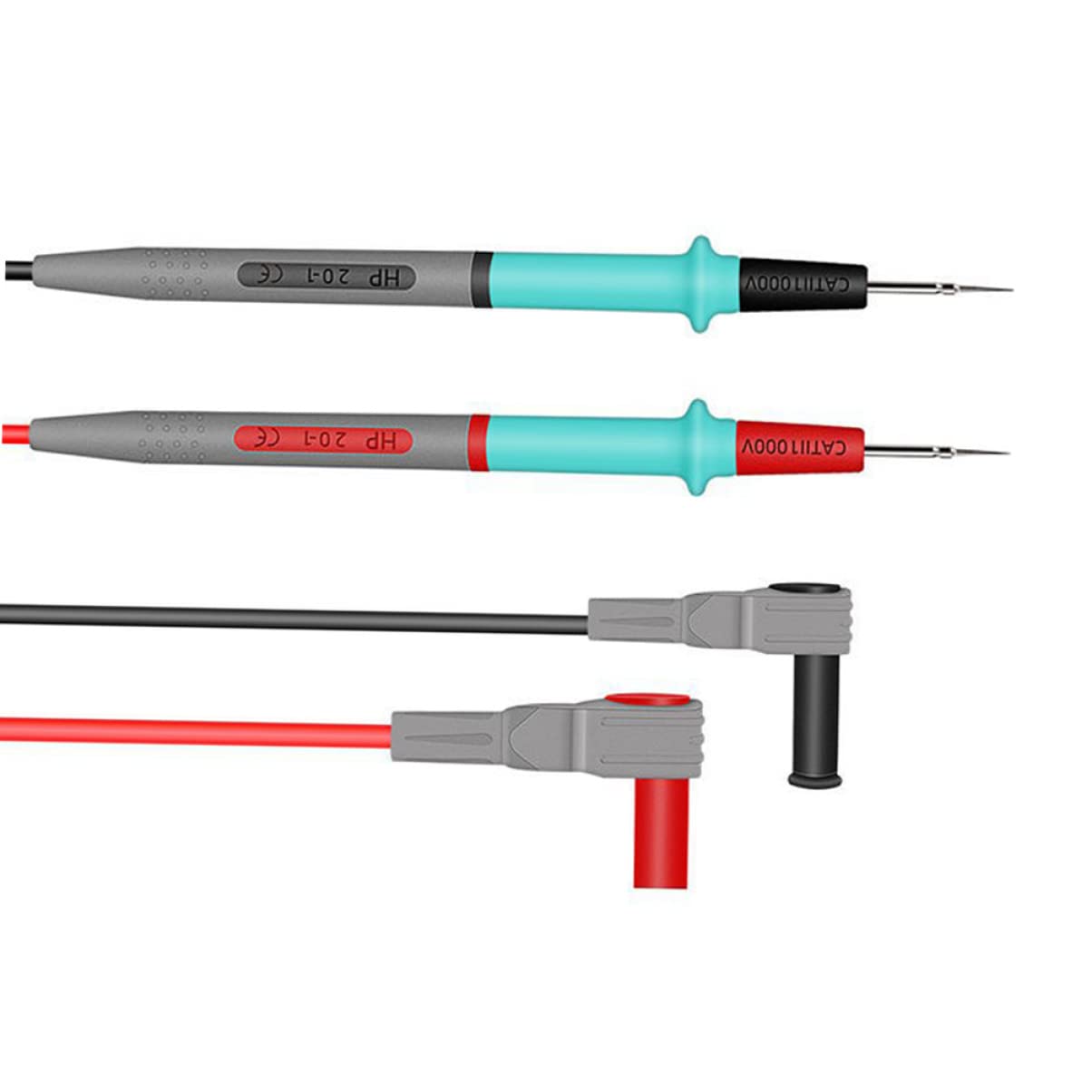 TEHAUX 3pares Cables De Prueba Para Multímetro De Punta Fina y Resistente Altas Temperaturas Aptos Para Reparaciones Eléctricas y Electrónicas