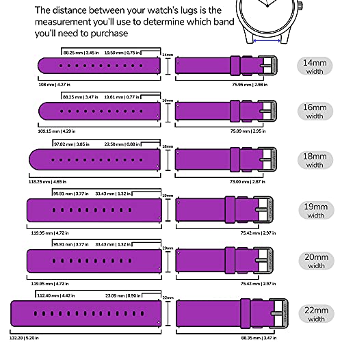 GadgetWraps 22mm Nylon Watch Band Strap with Quick Release Pins – Compatible with Fossil, Pebble, Samsung – 22mm Nylon Watch Band (Medium Purple, 22mm) - image 2
