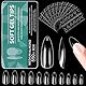 Alyvisun Mandel Nagelspitzen, 550 Stück Full Cover Acryl Nail Tips mit 240 Stück Klebenagel Sticker Set, 11 Größen Klare Tips für Gelnägel Soft Gel Nagel Tips Almond Nageltips