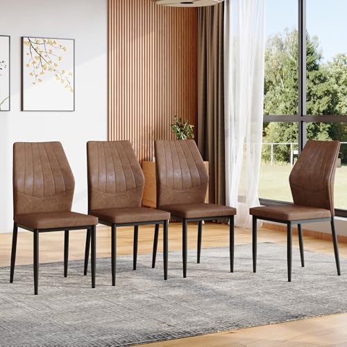 Jenvor Dining Chairs Set of 4 Brown and Black...