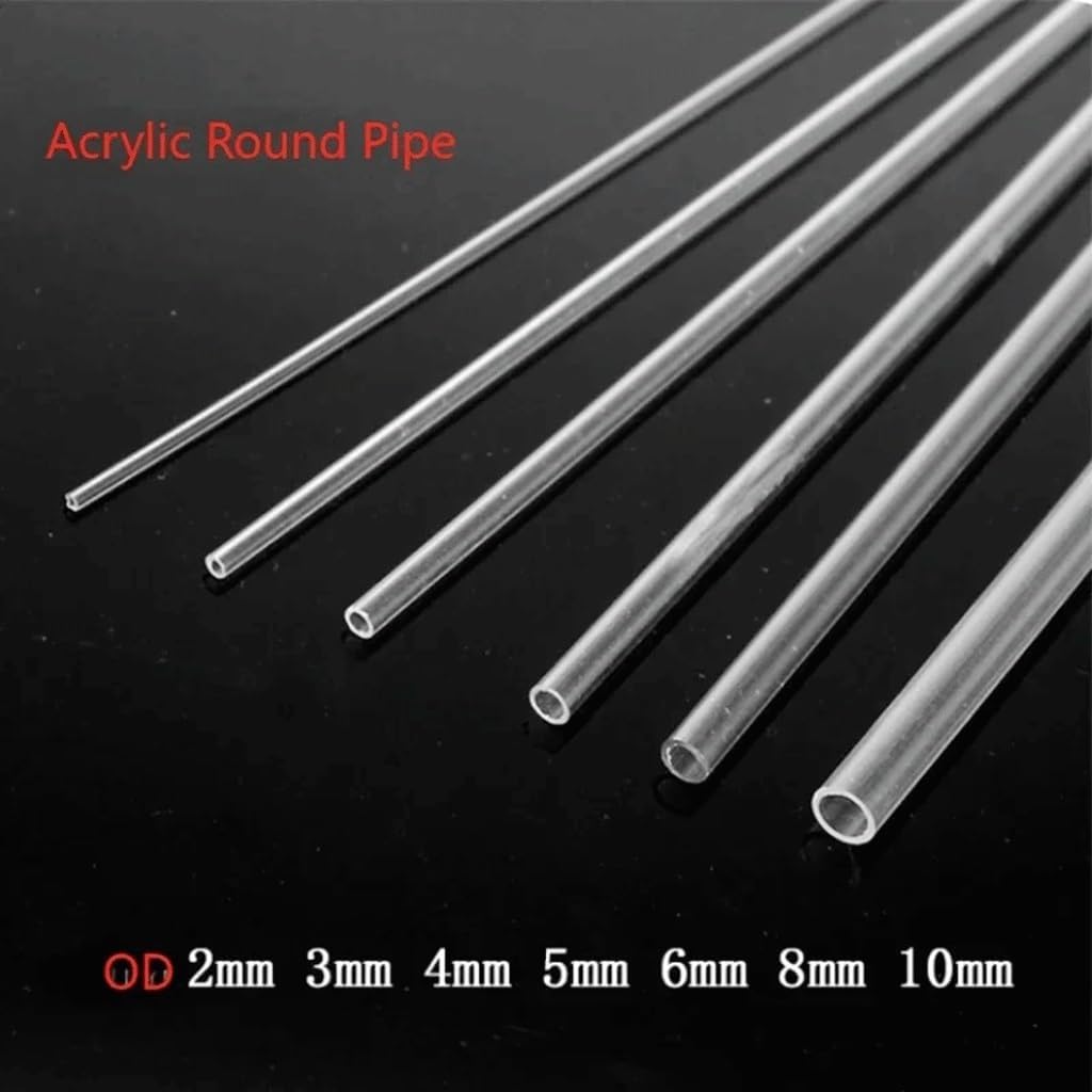 Transparent Acrylic Round Pipe, for Garden Irrigation Fish Tank Aquarium Tube Parts(ID6mmXOD8mm L498mm)
