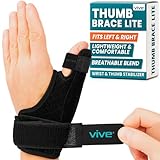 Vive Thumb Brace & Wrist Brace - Carpal Tunnel Wrist Brace for Men and Women, Thumb Spica Splint Fits Right & Left Hand, Arthritis Pain Relief, De Quervains Tenosynovitis, Tendonitis, Neoprene (Black)