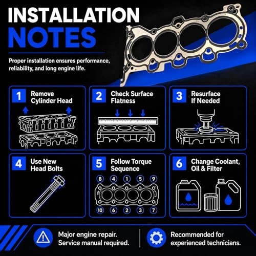 Image of XQSMWF 22311-2E100 Engine Cylinder Head Gasket for Hyundai Elantra 2017-2020, Kona 2018-2020, Tucson 2019-2020, Fit for Kia Soul 2017-2021, Forte 2017-2020 - 2.0L L4 DOHC NU Engine Replacement