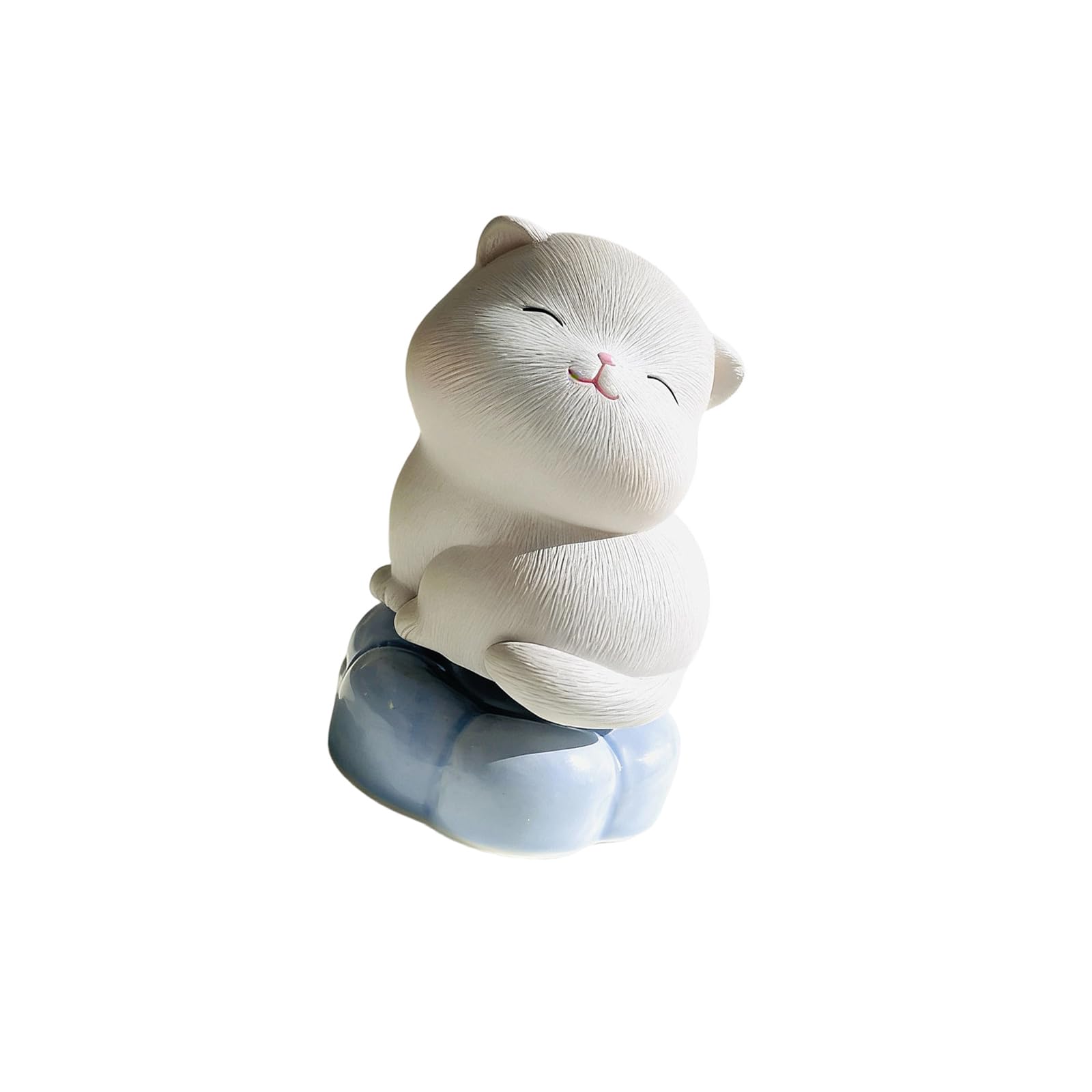 Hsioluted Lucky Ceramic Animal Statue for Desk Shelf Decoration with Anti Slip Pad Rotating Table Ornament Figurine Multi Pattern Ceramic Frog Figurine
