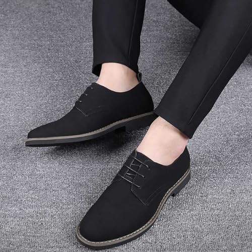 Men's Suede Lace Up Dress Shoes Lightweight Business Oxfords Casual Driving Shoes4