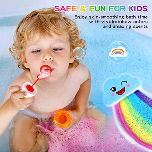 Rainbow Bath Bombs Gift Set, Handmade And Organic 8 Pcs Bath Bombs For Kids Women With Natural Ingredients Bubble Bath Birthday Gifts For Women Her, Teacher Appreciation Gifts, Bath Toys #TOP2