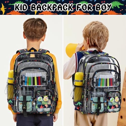 Image of Clear Backpack Heavy Duty, Clear Bookbag with Pencil Case, Large See Through Backpack Plastic Transparent Backpacks for Primary College Work Travel