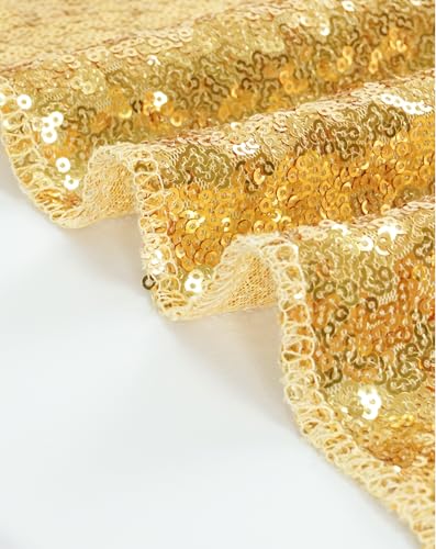 Eternal Beauty Gold Tablecloth, 90x156 Inch Sequin Rectangle Table Cover for Valentines Cake Dessert Exhibition Party Birthday Events