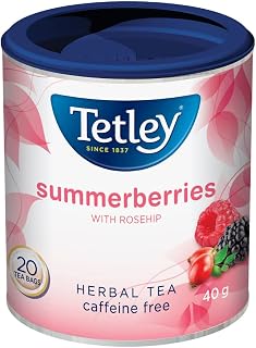 Tetley Tea Summer Berries Herbal Tea, 20-Count