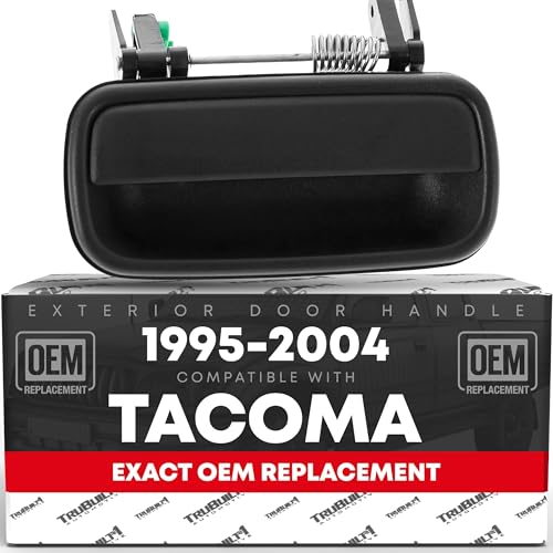T1A Exterioir Rear Driver Door Handle Replacement - Compatible with 2001-2004 Toyota Tacoma - Textured Black, Plastic - OEM 6924035080, 80855