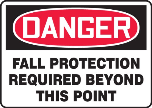 Panneau danger fall protection required Accuform Accu-Shield 18x25cm
