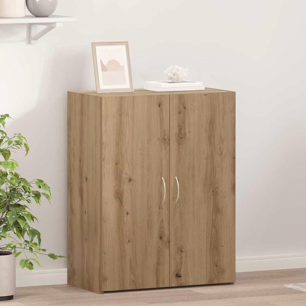 Szafa biurowa Artisan dąb z materiału drewnopochodnego 70 x 32 x 77,5 cm z półką regałową do biura, biura domowego, gabinetu i kancelarii, idealna do archiwizacji i porządkowania dokumentów i