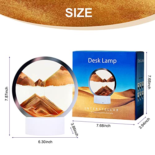 Pest Reject Pro Moving Sand Art Picture With Light, 3D Hourglass Deep Sea Sandscape, 7 Color Changing Quicksand Lamp, 360° Rotating Hourglass Décor, Home Desktop Decorations(Yellow, Exclud 3Aa) #TOP1