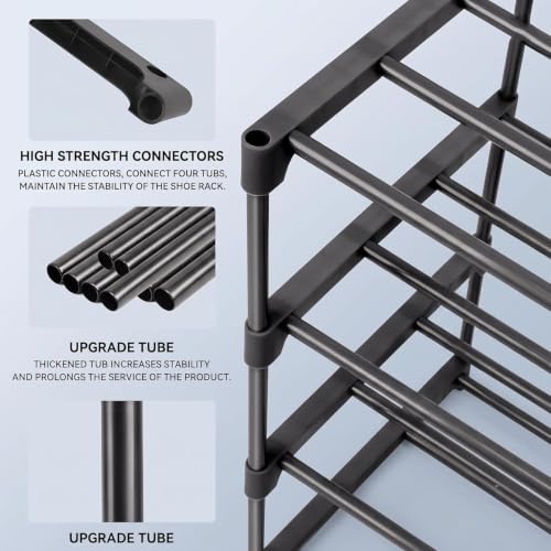 Image of FIGMENT Shoe Rack for Home, Foldable Plastic Shoe Stand with Shelves, Space Saving Footwear Organizer for Bedroom, Entryway, Living Room & Closet, Multi Layer Shoe Storage Rack