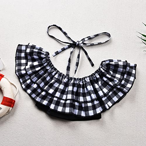 Baby Toddler Girl Swimsuit Plaid Ruffle Sling Swimwear+Shorts+Headband 3Pcs Bathing Suits for 3M-4T Kids Girl2
