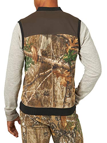 ATG by Wrangler Men's Fleece Bomber Vest, Realtree Edge/turkish Coffee, 3X/Tall