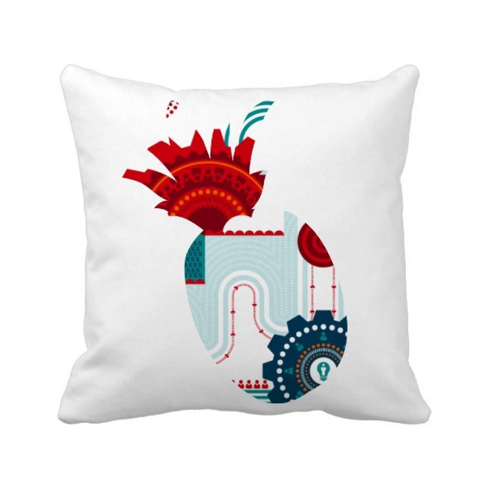 Coussin Ananas au design contraste de couleur et illustration horloge vintage
