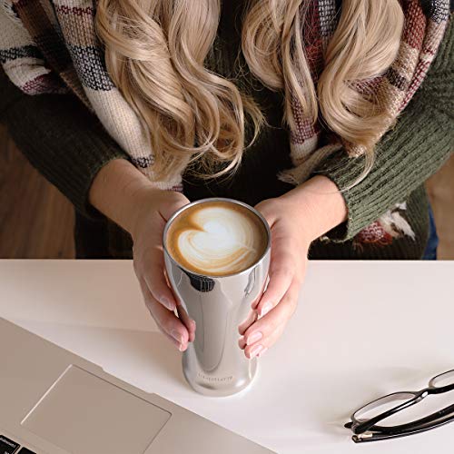 Cupture Double Walled Vacuum Insulated Pint Cup/Beer Mug - 16 Oz (Chrome) #TOP3
