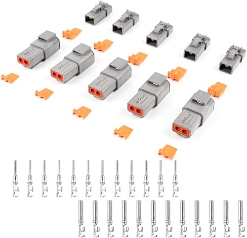 Miniatura 10 de JRready ST6251 Deutsch - Kit de conectores DTP tamaño 12, impermeable, 25 amperios, 10 juegos de conectores de 2 pines con 22 pares de contactos