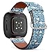 CJBROES Replacement Leather Watch Band, Compatible with Fitbit Versa 3 and Fitbit Sense of Wristband Bracelet Accessory - Kids on