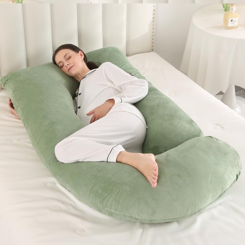 未使用✨ オーガニック妊娠枕 C字型マタニティボディ枕 グリーン 抱き枕 大きい Amazon｜AIMECO妊婦抱き枕 G字型 妊娠 全身枕 授乳クッション 通気快眠