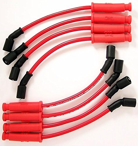 Ascender Escalade Avalanche Silverado Tahoe Suburban Sierra Yukon H2 Camaro Impala P35 10mm High Performance Red Spark Plug Ignition Wire Set 1999 to 2013