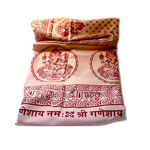 Prabhuji's Gifts Yoga Meditation Prayer Shawl - Ganesh Yoga Meditation Shawl - Meditation Shawl Wraps for Women and Men - Prayer Shawl - Meditation Accessories - (Peach, Large)2