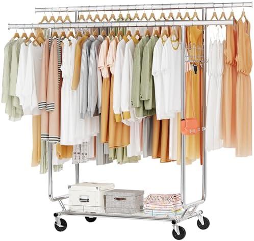 Amazon.com: HYSEYY Heavy Duty Clothes Rack, Duty Clothes Rack With ...