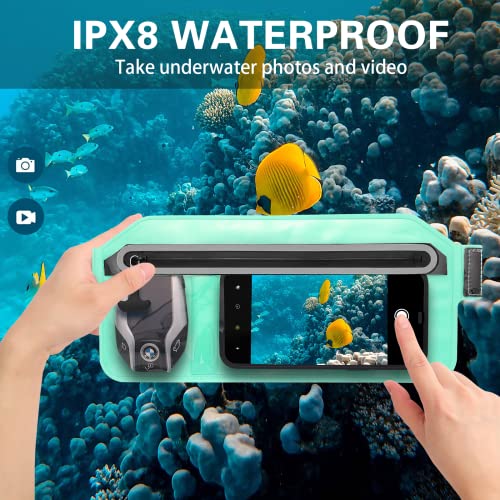 Sjehome Waterproof Phone Pouch,Ipx8 Waterproof Phone Case With Adjustable Waist Strap,Compatible With Iphone Whole Series Galaxy Whole Series Up To 7",Waist Bag For Beach, Boating,Swim,Green #TOP3