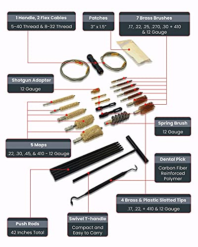 Cedar Mill Fine Firearms Protection Pack - Tsa Approved Triple Rifle Bow Case With All-In-One Ultimate Cleaning Kit #TOP6