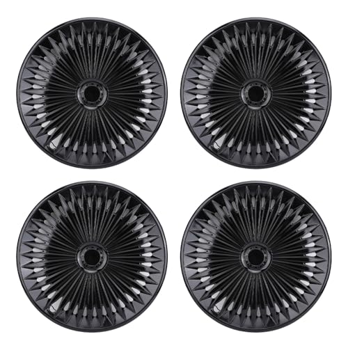 4 tapacubos de 17 Pulgadas, Cubiertas de llanta universales para Ruedas de Acero de 17 Pulgadas, diseño a presión, Material ABS con Clip Seguro para Autos, Camiones y SUV. (Black)